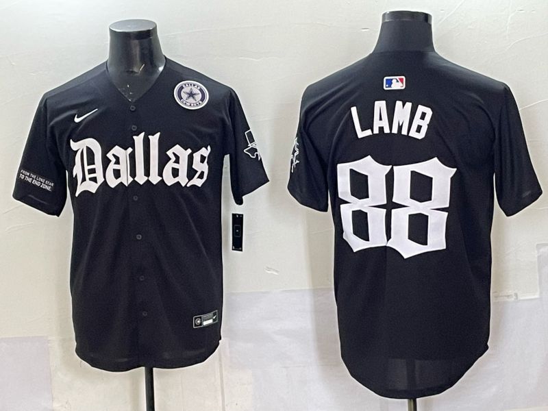 Men 2025 Nike Dallas Cowboys #88 Lamb Black 5th generation Joint Name Limited NFL Jersey 012->dallas cowboys->NFL Jersey